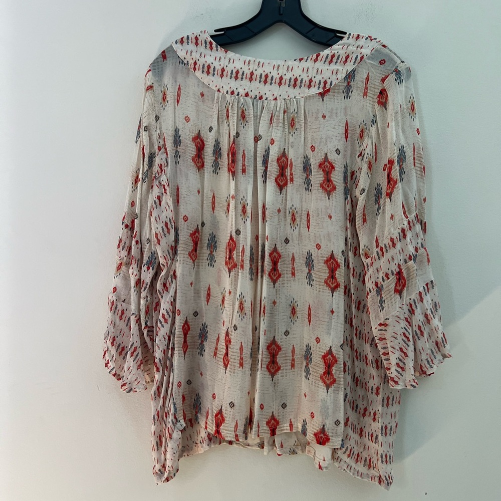 Lucky Brand woman’s Mix print boho top blouse - Picture 7 of 12
